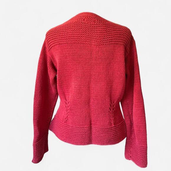 Rico chunky knit sweater zip up cardigan sz m fairy grunge boho cotton autumn - Picture 7 of 8